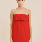Posse Beryl Strapless Mini Dress in Ruby
