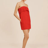 Posse Beryl Strapless Mini Dress in Ruby