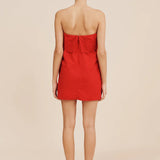 Posse Beryl Strapless Mini Dress in Ruby