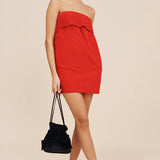 Posse Beryl Strapless Mini Dress in Ruby