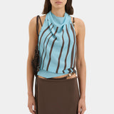 Sir Rioja Halter Scarf Top in Pacha Mineral Stripe