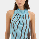 Sir Rioja Halter Scarf Top in Pacha Mineral Stripe