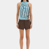 Sir Rioja Halter Scarf Top in Pacha Mineral Stripe