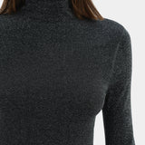 Sir Chiano Long Sleeve Top in Black Silver