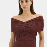 Sir Jacques Gathered Bodysuit in Espresso