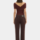 Sir Jacques Gathered Bodysuit in Espresso