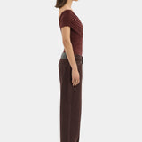 Sir Jacques Gathered Bodysuit in Espresso