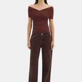 Sir Jacques Gathered Bodysuit in Espresso