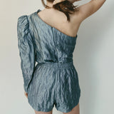 Sarah-Jane Clarke Eos Short in Metallic Silver