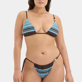 Sir Rioja String Triangle Top in Pacha Mineral Stripe