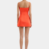 Sir Poppy Contoured Mini Dress in Tangerine