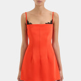 Sir Poppy Contoured Mini Dress in Tangerine