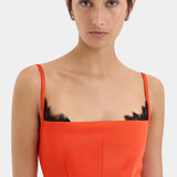 Sir Poppy Contoured Mini Dress in Tangerine