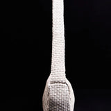 St Agni Lattice Weave Crescent Bag in Creme