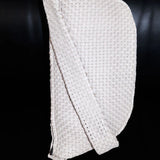 St Agni Lattice Weave Crescent Bag in Creme