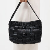 St Agni Textured Mini Woven Tote in Black