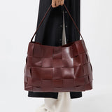 St Agni Woven Large Tote in Plum
