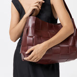 St Agni Woven Large Tote in Plum