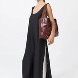 St Agni Woven Large Tote in Plum