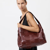 St Agni Woven Large Tote in Plum