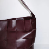 St Agni Woven Large Tote in Plum