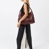 St Agni Woven Large Tote in Plum