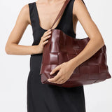 St Agni Woven Large Tote in Plum