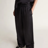 Lee Mathews Stella Silk Satin Pant in Midnight