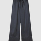 Lee Mathews Stella Silk Satin Pant in Midnight