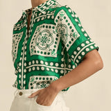 Zoe Kratzmann Pixel Top in Parrot Scarf