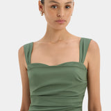 Sir Florent Balconette Gown in Forest Green
