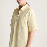 Lee Mathews Drill Mini Dress in Butter