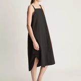 Lee Mathews Poplin Cami Dress in Black