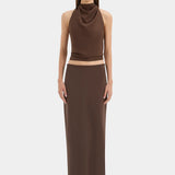 Sir Matheo Midi Skirt in Truffle