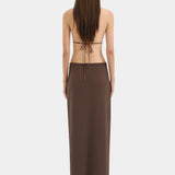 Sir Matheo Midi Skirt in Truffle