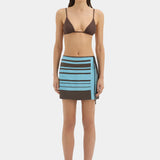 Sir Rioja Wrap Mini Skirt in Pacha Mineral Stripe