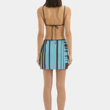 Sir Rioja Wrap Mini Skirt in Pacha Mineral Stripe