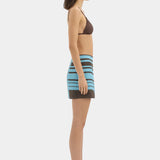 Sir Rioja Wrap Mini Skirt in Pacha Mineral Stripe