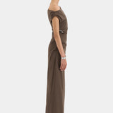 Sir Sol Off Shoulder Gown in Mocha