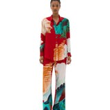 Muma World Murex Long Sleeve Silk Shirt in Red