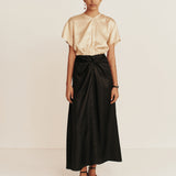 Esse Gilded Midi Dress in Black & Golden