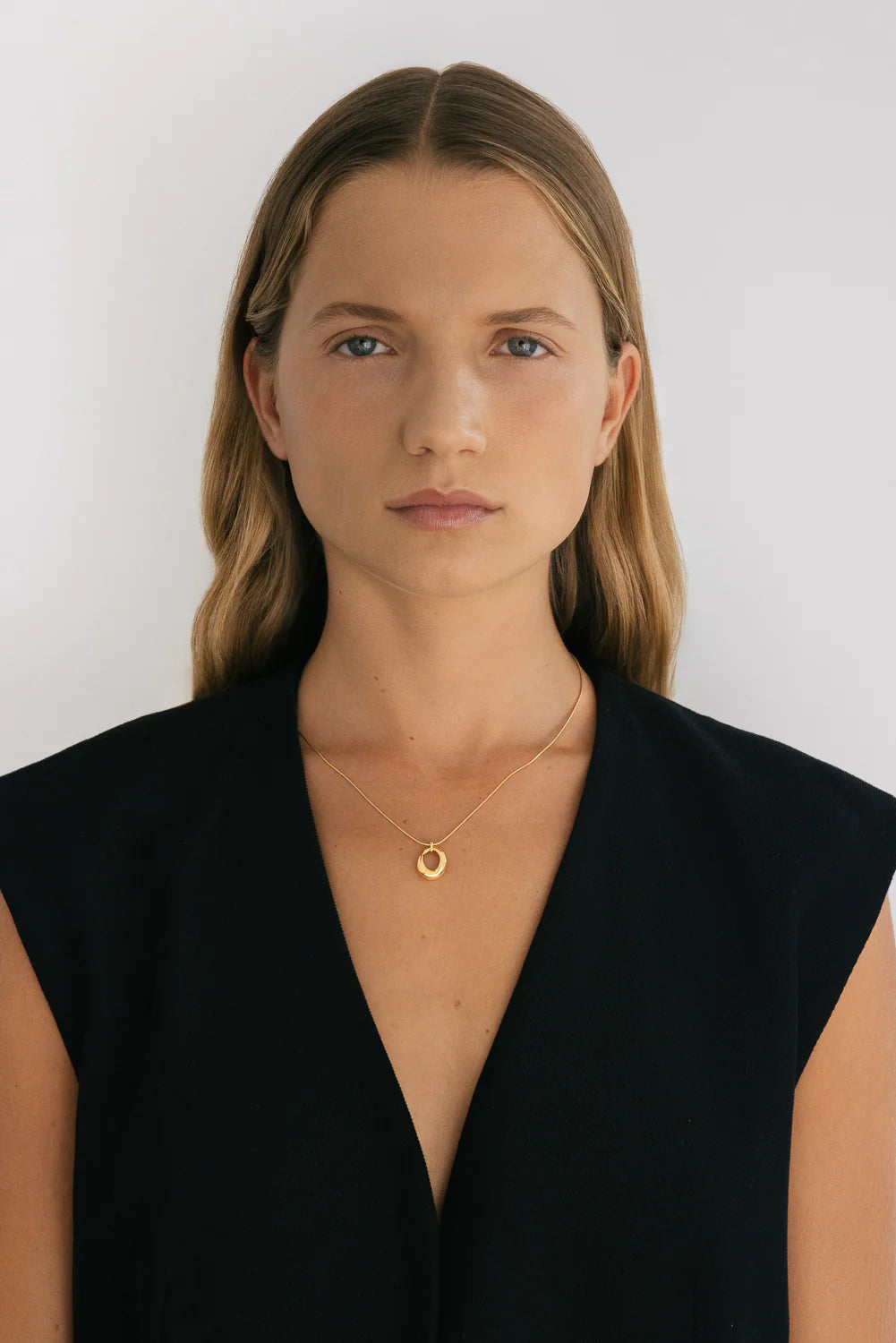 Flash Jewellery Verge Pendant Necklace Gold Denim Iniquity