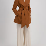 Harris Wharf Belted Clutch Jacket in Copper