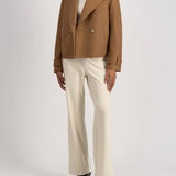 Harris Wharf Cropped Peacoat Light Pressed Wool - Toffee