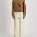 Harris Wharf Cropped Peacoat Light Pressed Wool - Toffee