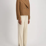 Harris Wharf Cropped Peacoat Light Pressed Wool - Toffee