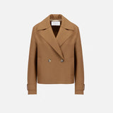 Harris Wharf Cropped Peacoat Light Pressed Wool - Toffee