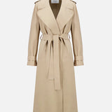 Harris Wharf Double Vent Trench Coat Scuba in Sand