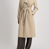 Harris Wharf Double Vent Trench Coat Scuba in Sand