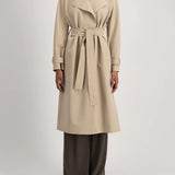 Harris Wharf Double Vent Trench Coat Scuba in Sand
